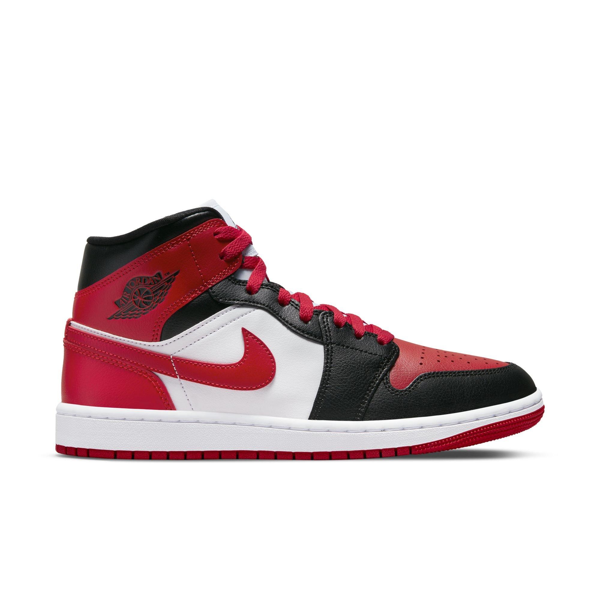 Black red and store white jordan 1s